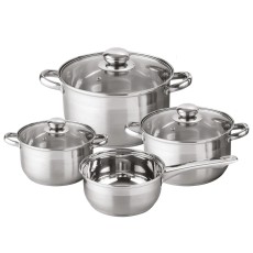 Set vase de gatit Michelino, 7 piese, otel inoxidabil, inductie, argintiu