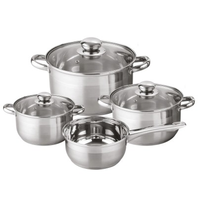 Set vase de gatit Michelino, 7 piese, otel inoxidabil, inductie, argintiu