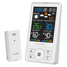 Statie meteo cu prognoza animata GoGEN ME 1250W, LCD color, senzor extern fara fir, alb
