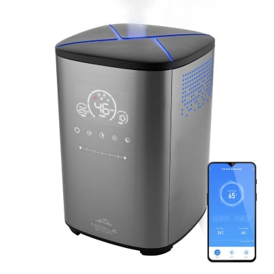 Umidificator de aer inteligent ETA Noble Smart 5629 90000, 4 litri, 110 W, ionizare, control Wi-Fi, tehnologie cu ultrasunete, gri Umidificator de aer inteligent ETA Noble Smart 5629 90000, 4 litri, 110 W, ionizare, control Wi-Fi, tehnologie cu ultrasunete, gri