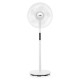 Ventilator cu picior ETA Breezo 460790000, design de lux, 60 W, 45 cm, 4 viteze, 5 palete, oscilatie, temporizator, LED, telecomanda, alb