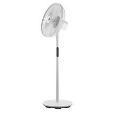 Ventilator cu picior ETA Breezo 460790000, design de lux, 60 W, 45 cm, 4 viteze, 5 palete, oscilatie, temporizator, LED, telecomanda, alb