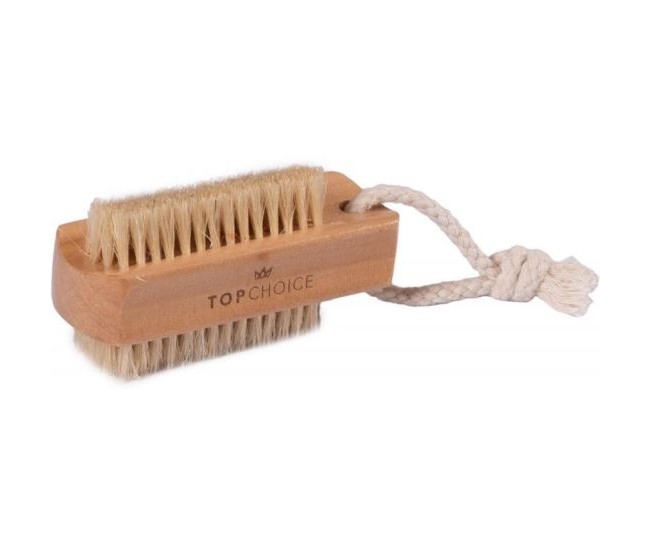 Perie dubla pentru maini si unghii, din lemn, cu peri naturali, Top Choice 74875 Perie dubla pentru maini si unghii, din lemn, cu peri naturali, Top Choice 74875