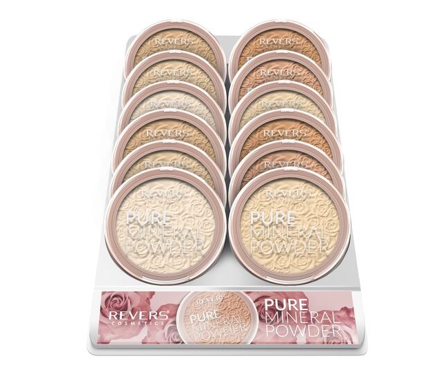 Set 12 bucati Pudra pentru fata, Compacta, Mineral Pure, Revers, 12 g