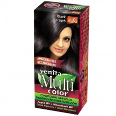 Vopsea de par fara amoniac, Multicolor, Venita, 50 ml, Nr. 1.0, Black