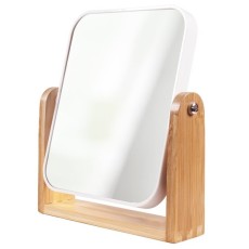 Oglinda de machiaj cu suport de bambus, Top Choice 85802 (marire x2) Oglinda de machiaj cu suport de bambus, Top Choice 85802 (marire x2)