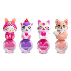 Set 4 bucati Lac de unghii Friendly Animals, 44107, Martinelia Set 4 bucati Lac de unghii Friendly Animals, 44107, Martinelia