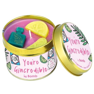 Lumanare parfumata 180g  You're Gincredible (Cutie metalica), Bomb Cosmetics