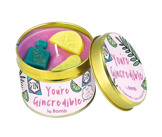 Lumanare parfumata 180g  You're Gincredible (Cutie metalica), Bomb Cosmetics
