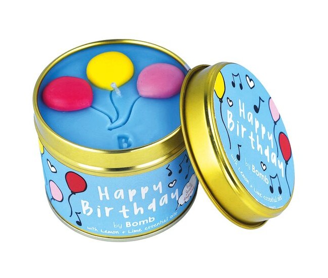 Lumanare parfumata 180g Happy Birthday (Cutie metalica), Bomb Cosmetics Lumanare parfumata 180g Happy Birthday (Cutie metalica), Bomb Cosmetics