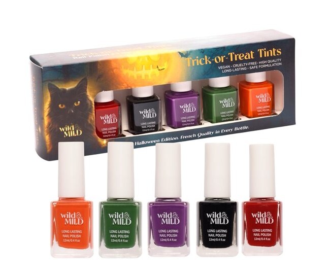 Set lac de unghii Trick or Treat Tints , 5x12ml Limited Edition – Halloween Edition, 63102, Wild&Mild  Set lac de unghii Trick or Treat Tints , 5x12ml Limited Edition – Halloween Edition, 63102, Wild&Mild