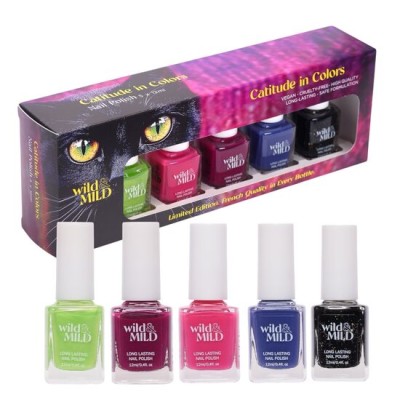 Set lac de unghii Catitude in Colors, 5 buc x12ml, 64703, Wild&Mild  Set lac de unghii Catitude in Colors, 5 buc x12ml, 64703, Wild&Mild