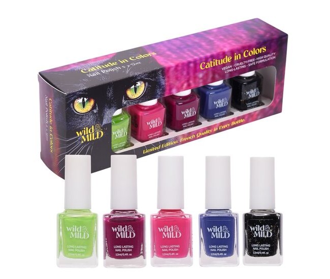 Set lac de unghii Catitude in Colors, 5 buc x12ml, 64703, Wild&Mild  Set lac de unghii Catitude in Colors, 5 buc x12ml, 64703, Wild&Mild