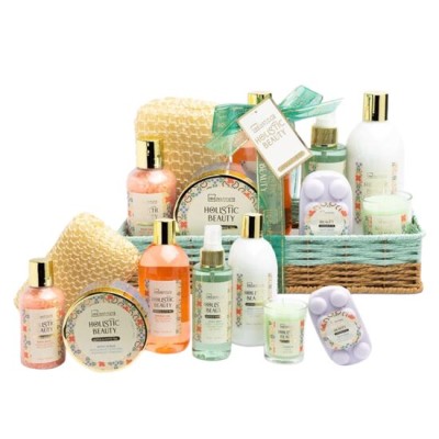 Set cadou spa in cos decorativ, Holistic Beauty Lotus & White Tea cu 8 produse,  IDC Institute, 42223