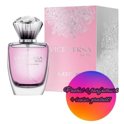 Set 4 Apa de parfum Vice Versa Rose, Revers, Femei, 100 ml + Tester 100 ml GRATUIT Set 4 Apa de parfum Vice Versa Rose, Revers, Femei, 100 ml + Tester 100 ml GRATUIT
