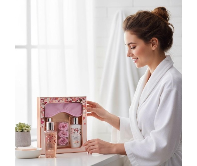 Set cadou de baie Accentra Heart Cascade Magnolia Dream, 6051362