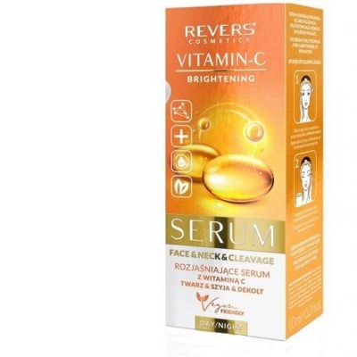 Ser iluminator pentru fata, gat si decolteu, cu Vitamina C si Mango, Revers, 10ml