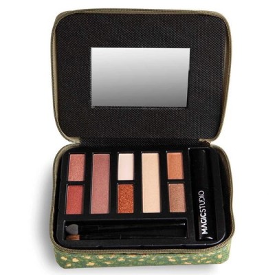 Trusa de machiaj tip portofel cu  8 farduri de pleoape si o 1 mascara, Savannah Soul Medium Wallet, Magic Studio