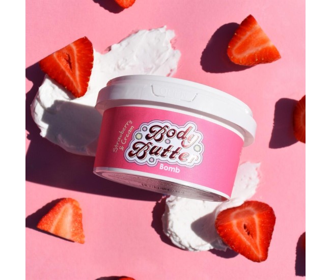 Unt de corp Strawberry & Cream 200g, Bomb Cosmetics Unt de corp Strawberry & Cream 200g, Bomb Cosmetics