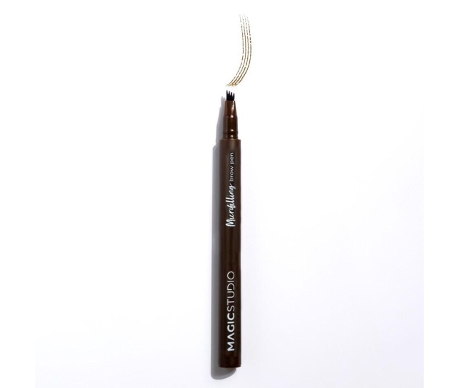 Creion pentru sprancene Microfilling Brow Pen – Maro închis, Magic Studio, 68021N, 1,35 g