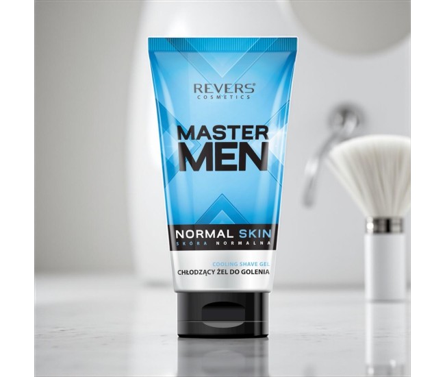 Gel de ras Cooling pentru piele normală, Master Man, Revers, 150 ml Gel de ras Cooling pentru piele normală, Master Man, Revers, 150 ml