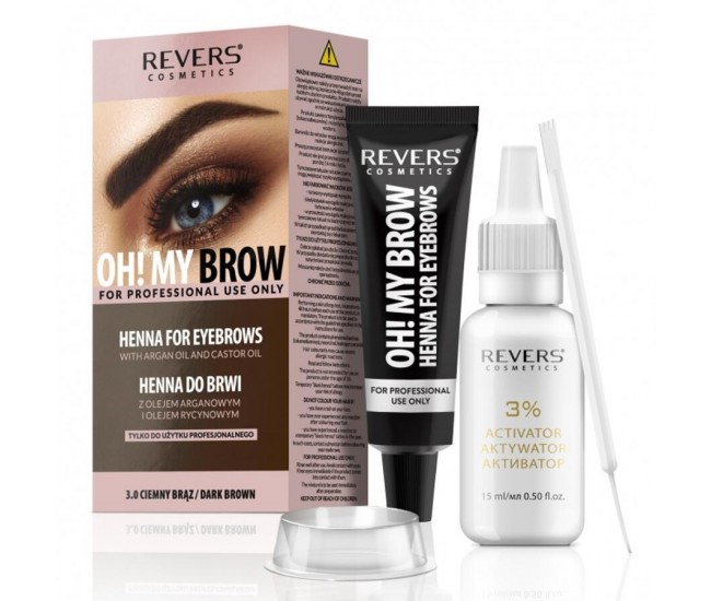 Vopsea de sprancene Henna Oh! My Brows, Revers, Maro Inchis, 3.0, 30ml Vopsea de sprancene Henna Oh! My Brows, Revers, Maro Inchis, 3.0, 30ml