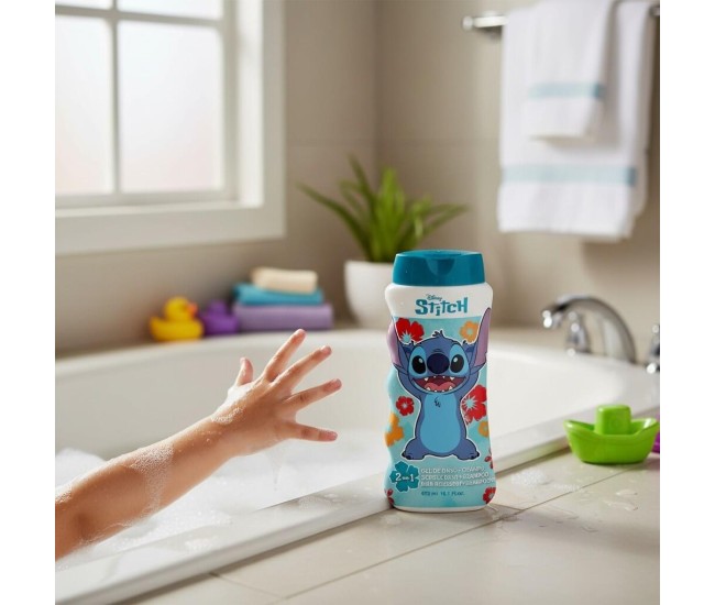Gel de dus si sampon 2 in 1, Stitch, Copii, 475 ml