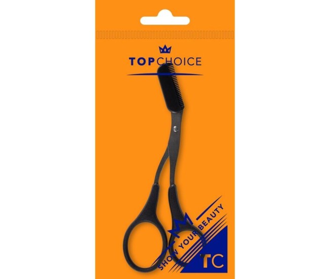 Foarfeca pentru sprancene, cu pieptan, Top Choice, 35067
