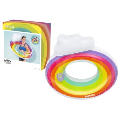 Colac de inot copii, 107 cm, Bestway 43647, curcubeu