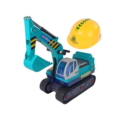 Excavator pentru copii cu brat mobil si casca, multicolor