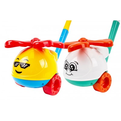 Jucarie zornaitoare de impins, TechnoK, (9437) elicopter, unisex, multicolor
