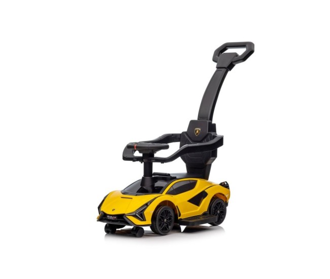 Masinuta premergator cu maner parental, Lamborgghini, galben Masinuta premergator cu maner parental, Lamborgghini, galben