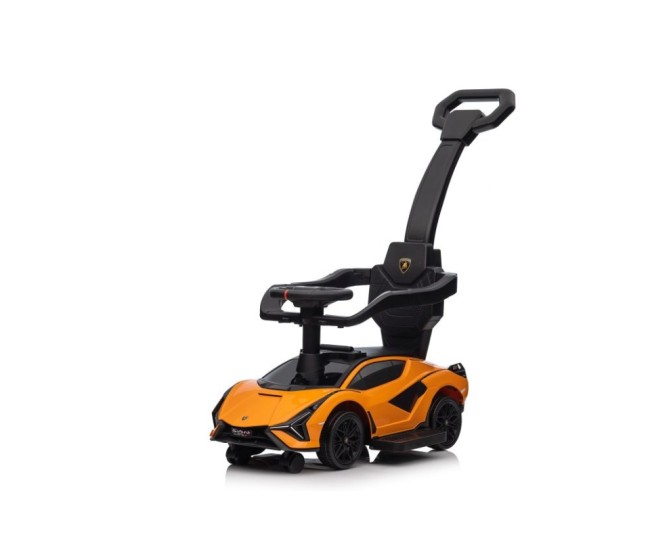 Masinuta premergator cu maner parental, Lamborgghini, portocaliu Masinuta premergator cu maner parental, Lamborgghini, portocaliu