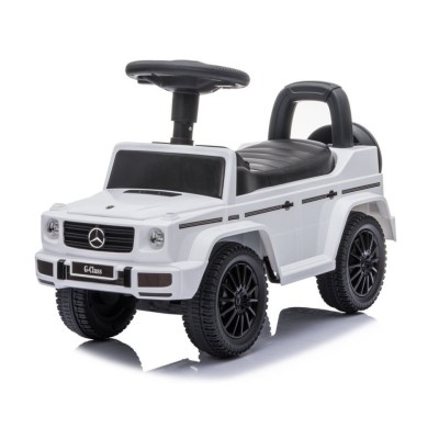 Masinuta premergator Mercedes G-Class, alb, cu claxon