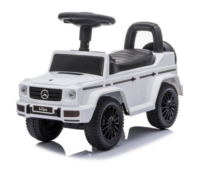 Masinuta premergator Mercedes G-Class, alb, cu claxon Masinuta premergator Mercedes G-Class, alb, cu claxon