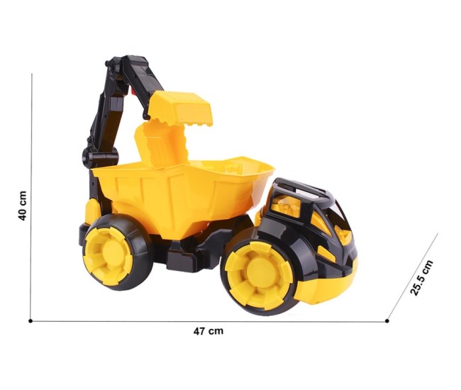 Masinuta utilaj mega basculanta, Technok, cu brat mobil, cu cupa, verde Masinuta utilaj mega basculanta, Technok, cu brat mobil, cu cupa, verde