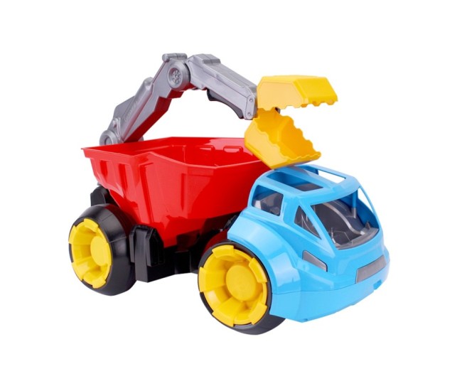 Masinuta utilaj mega basculanta, Technok, cu brat mobil, cu cupa, multicolor Masinuta utilaj mega basculanta, Technok, cu brat mobil, cu cupa, multicolor