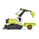 Premergator excavator cu remorca, efecte luminoase si sonore, verde Premergator excavator cu remorca, efecte luminoase si sonore, verde