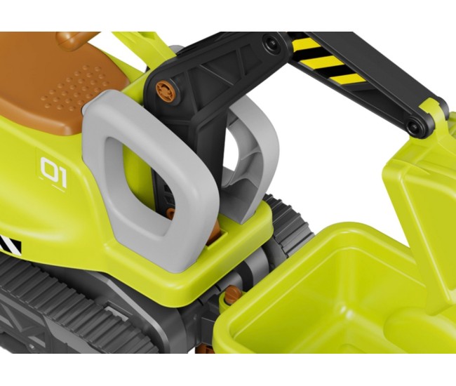 Premergator excavator cu remorca, efecte luminoase si sonore, verde Premergator excavator cu remorca, efecte luminoase si sonore, verde