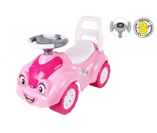 Premergator ride-on TechnoK, masinuta vesela, cu efecte sonore si luminoase, roz Premergator ride-on TechnoK, masinuta vesela, cu efecte sonore si luminoase, roz