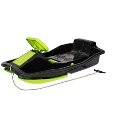 Sanie bob extra LARGE No. 1, Marmat, cu 2 schiuri, volan si frana, negru