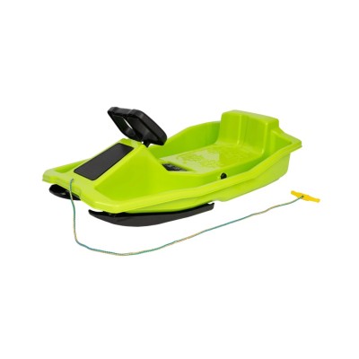 Sanie bob extra LARGE No. 1, Marmat, cu 2 schiuri, volan si frana, verde