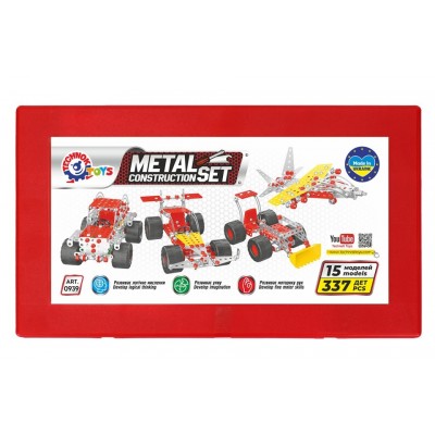 Set de construit metalic, TechnoK, 15 modele de vehicule, 337 de piese