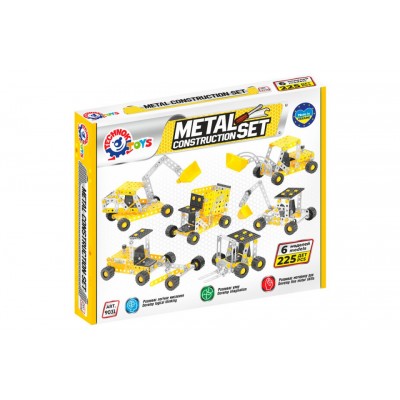 Set de construit metalic, TechnoK, 6 modele de vehicule, 225 de piese