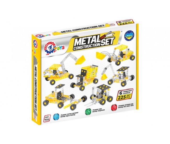 Set de construit metalic, TechnoK, 6 modele de vehicule, 225 de piese Set de construit metalic, TechnoK, 6 modele de vehicule, 225 de piese