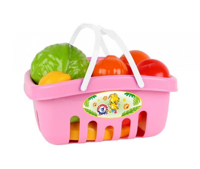 Set de fructe in cos de picnic albastru, Technok, (5354), 17 piese Set de fructe in cos de picnic albastru, Technok, (5354), 17 piese