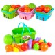 Set de fructe in cos de picnic roz, Technok, (5354), 17 piese Set de fructe in cos de picnic roz, Technok, (5354), 17 piese
