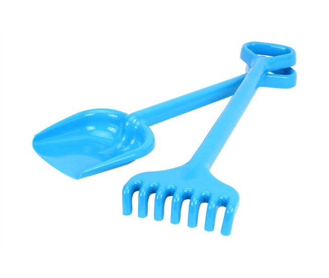 Set de nisip, unelte de gradina, Technok (1424), lopata si grebla, 50 cm, albastru Set de nisip, unelte de gradina, Technok (1424), lopata si grebla, 50 cm, albastru