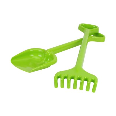 Set de nisip, unelte de gradina, Technok (1424), lopata si grebla, 50 cm, verde