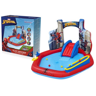 Spatiu de joaca gonflabil, cu piscina, Spider Man, Bestway 98793, 211 x 206 x 127 cm